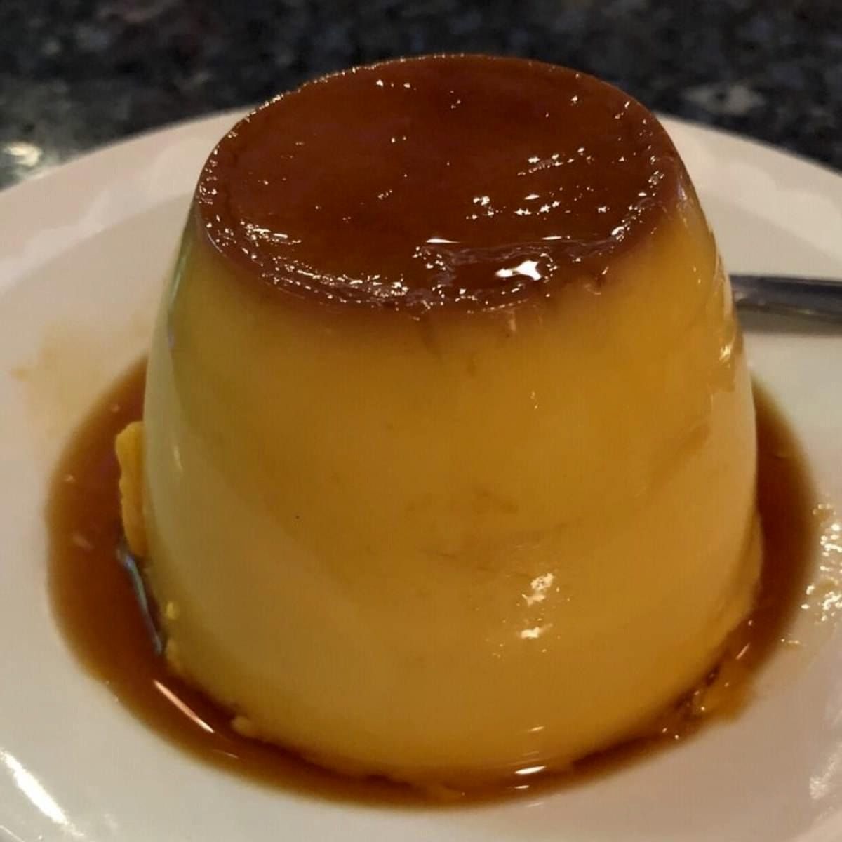 Homemade flan with caramel