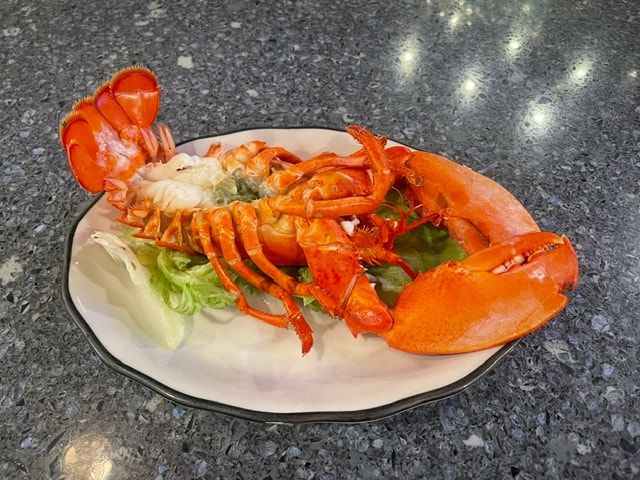 Whole broiled lobster